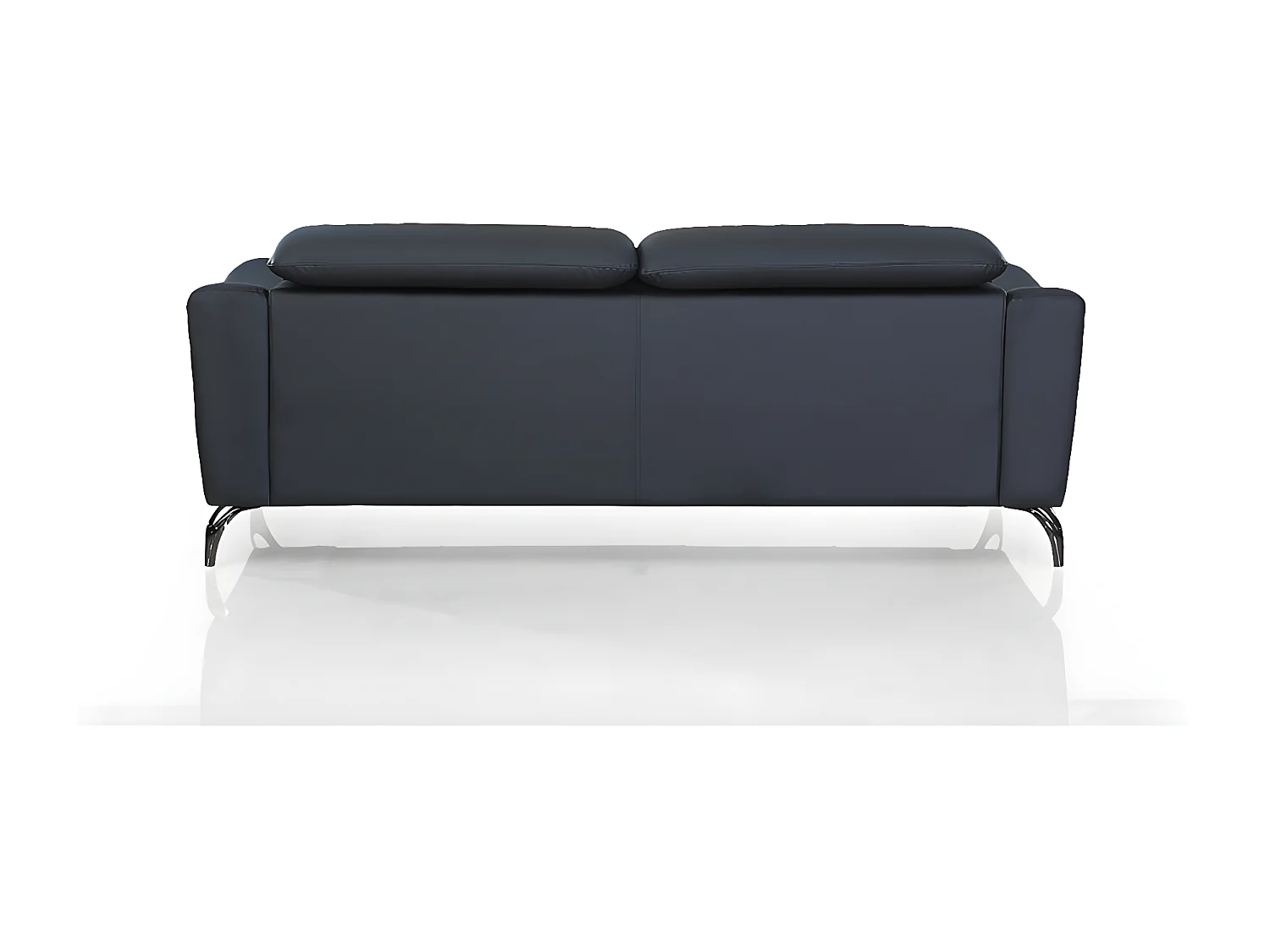 Canapé en cuir 2 places KRYS Noir - Angle Droit