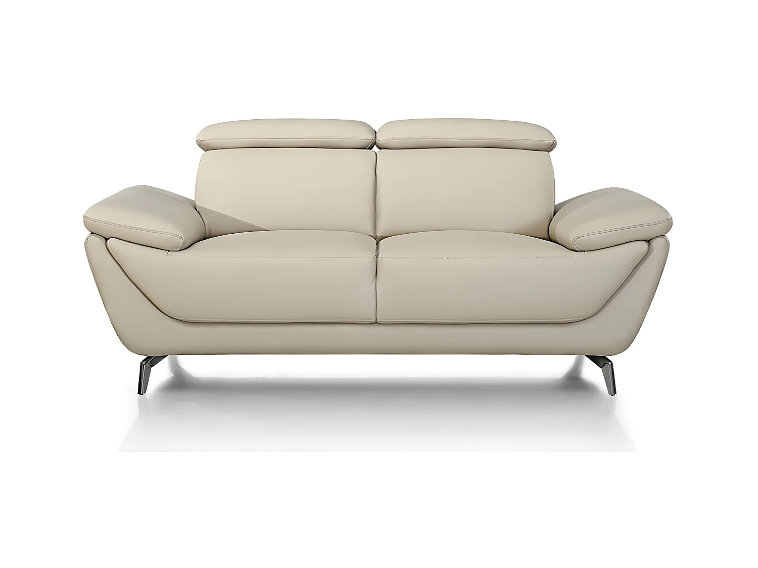 Canapé en cuir 2 places LEA Beige