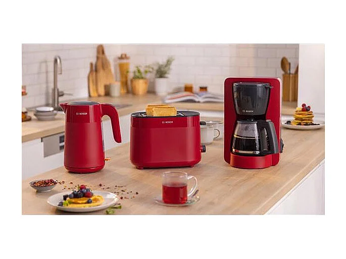 Hervidor MyMoment - Rojo mate - Indicador de taza - Nivel de agua visible