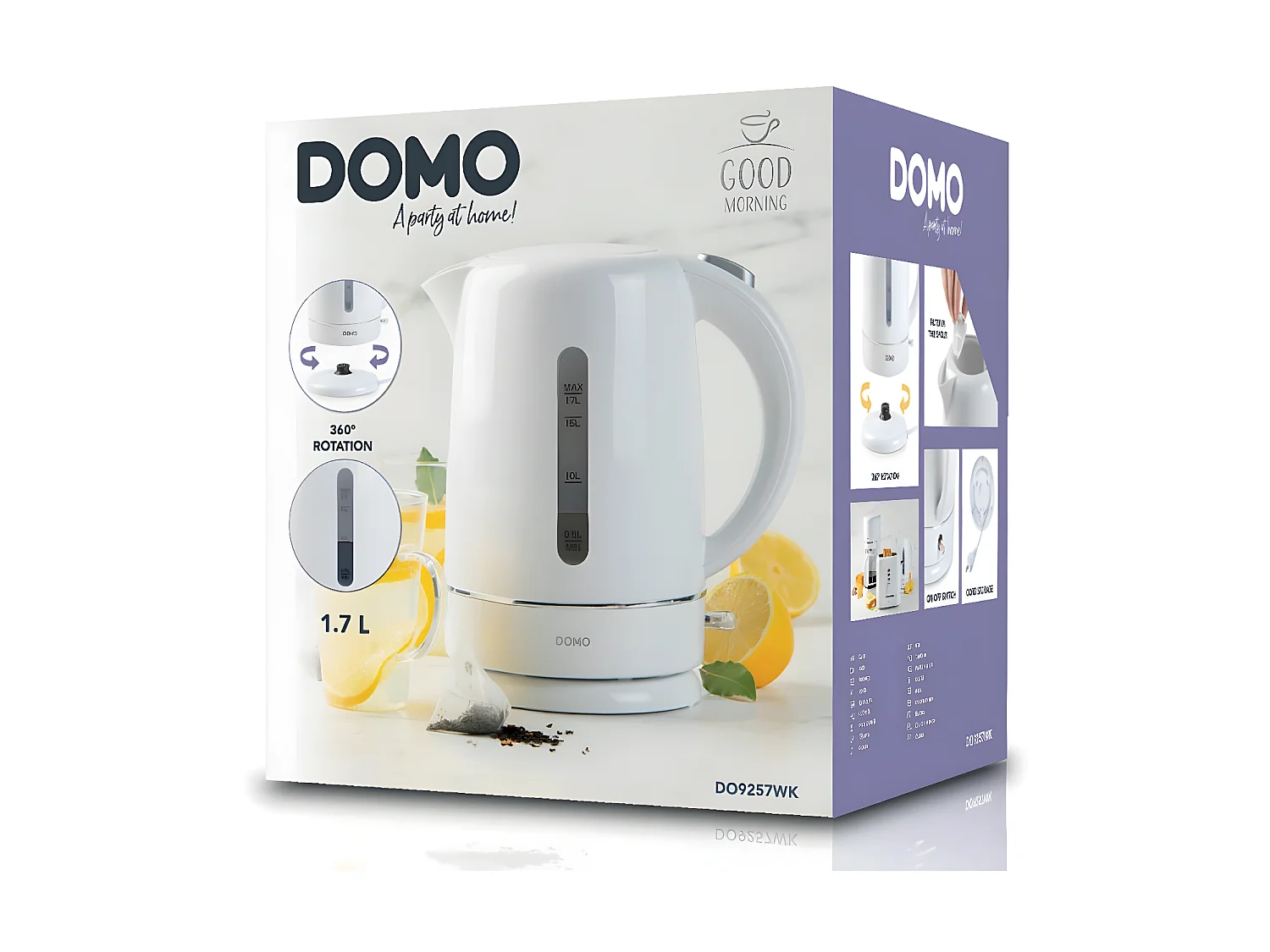 Domo Bouilloire sans fil 1.7l 2200w blanc - DO9257WK