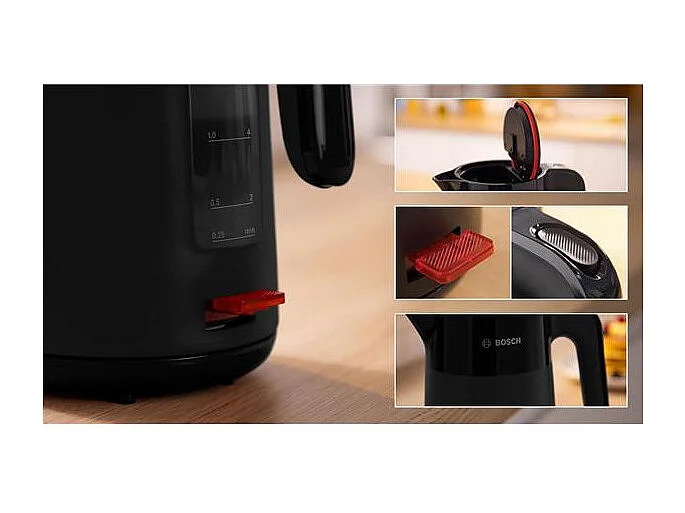 Hervidor MyMoment - Negro mate - Indicador de tazas - Nivel de agua visible