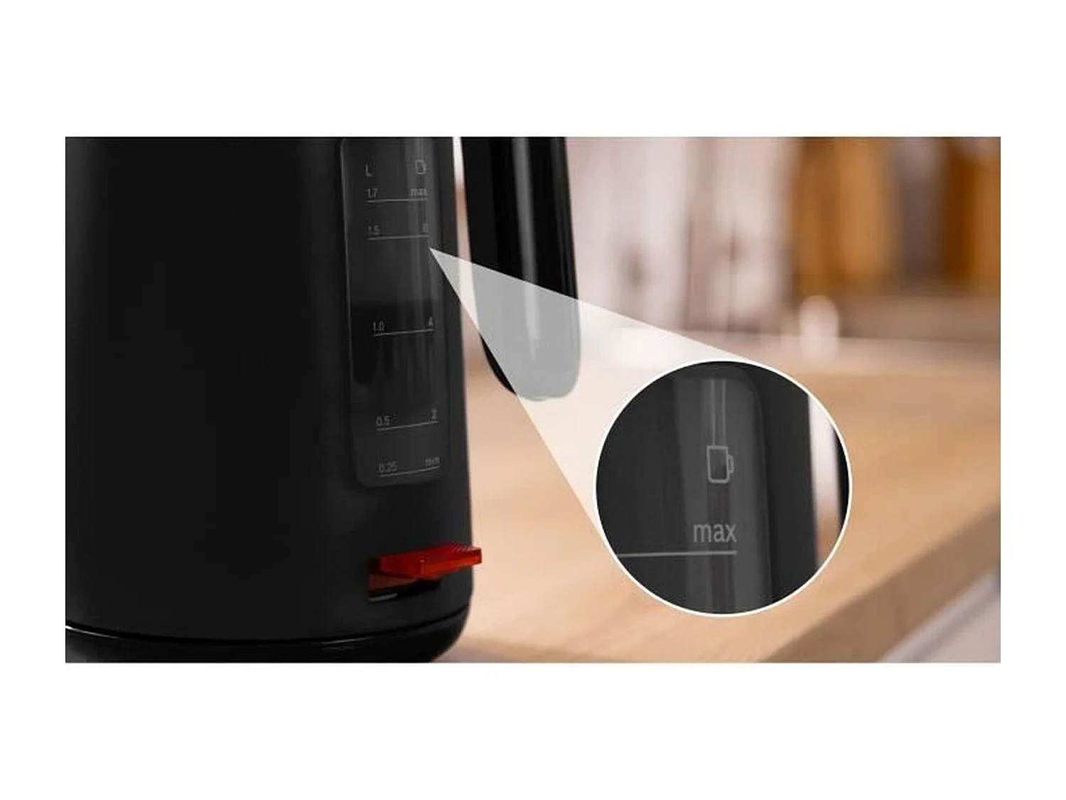 Hervidor MyMoment - Negro mate - Indicador de tazas - Nivel de agua visible