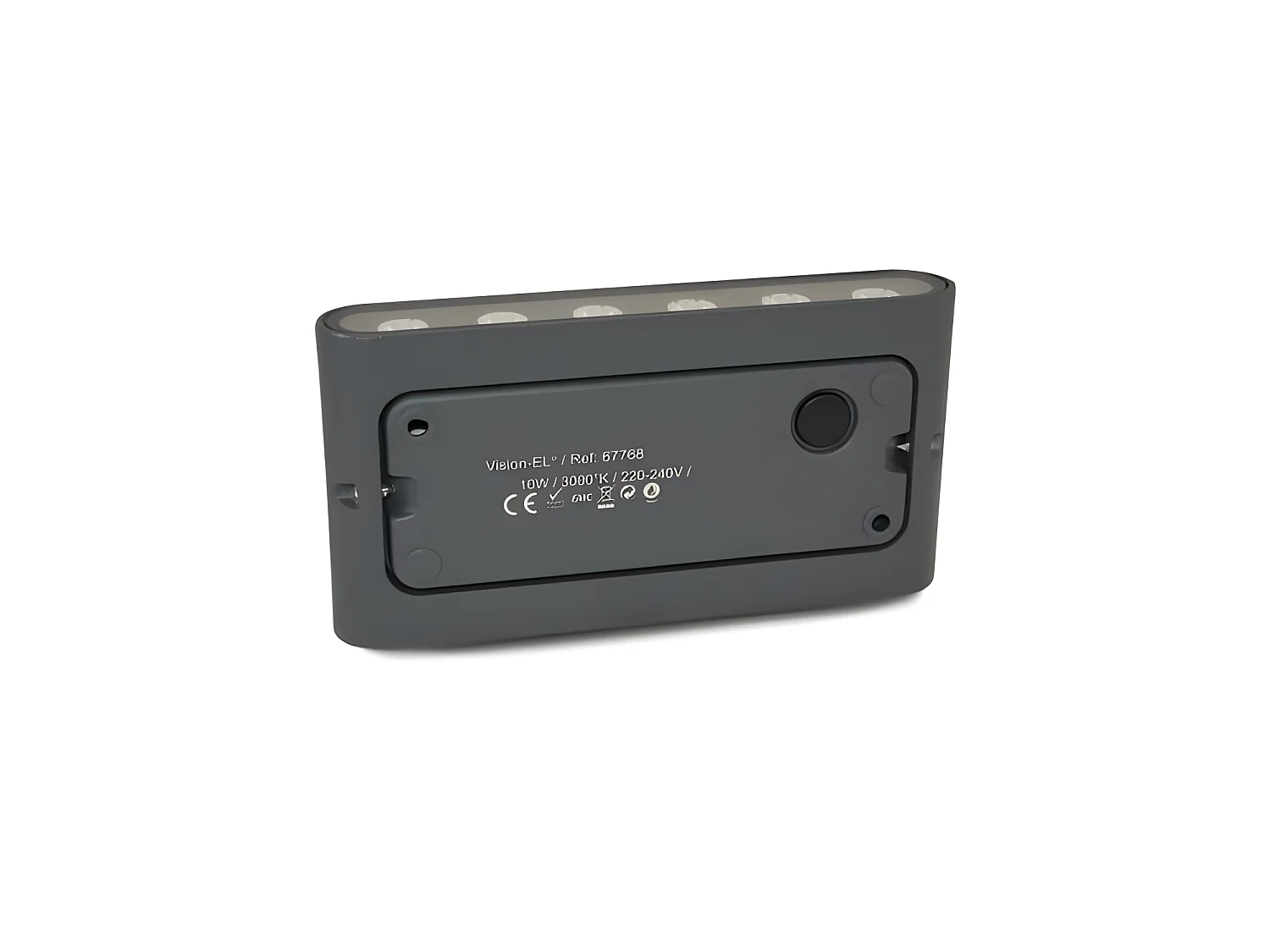 Applique Murale Rectangulaire LED 10W 3000°K Gris Anthracite IP54