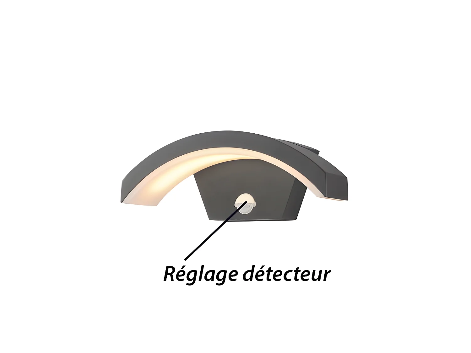 Applique Murale LED 6W 360 LM DEtecteur 4000°K Gris IP54