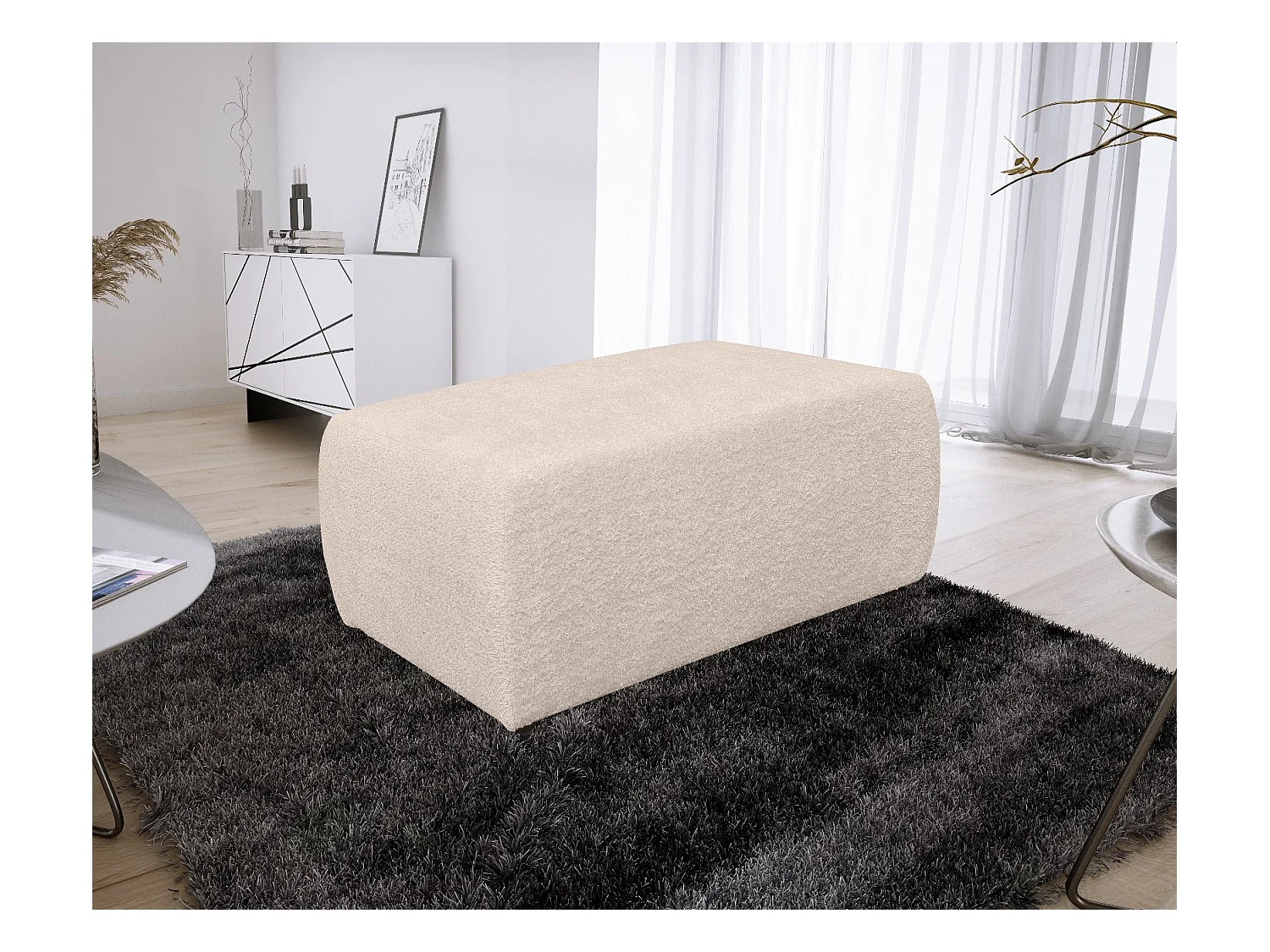 Pouf Bouclette Ania Beige