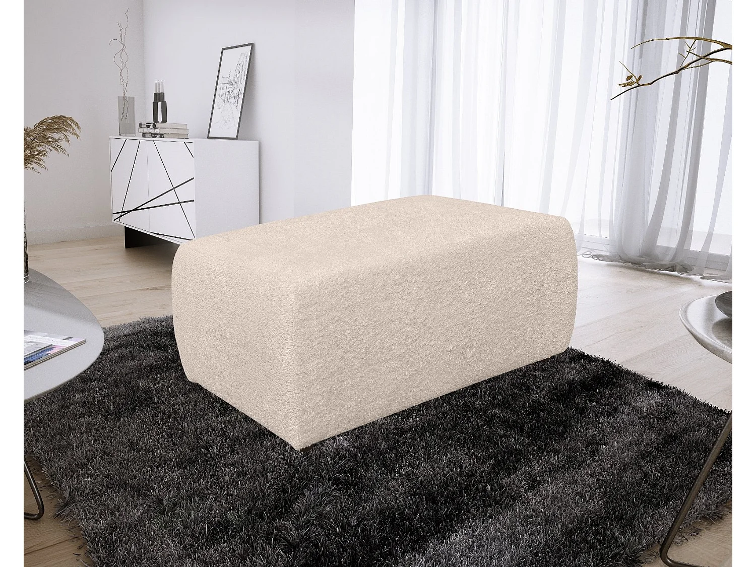 Pouf Bouclette Ania Beige