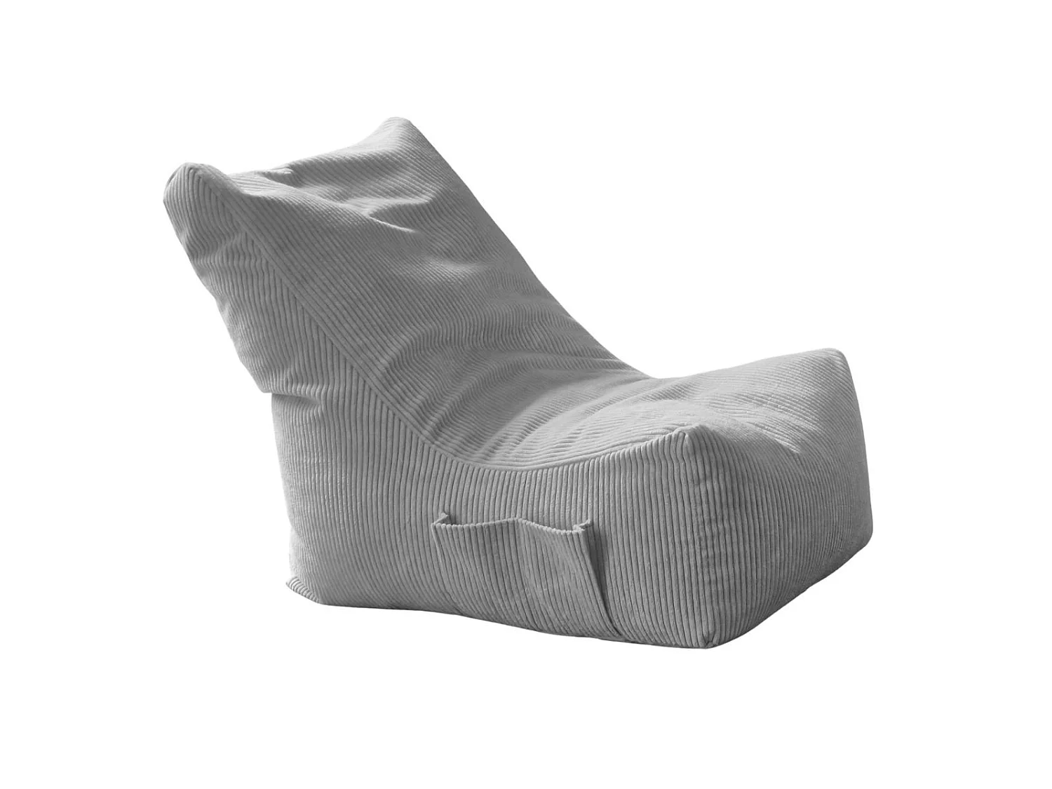 EVA pouf roire velours côtelé gris