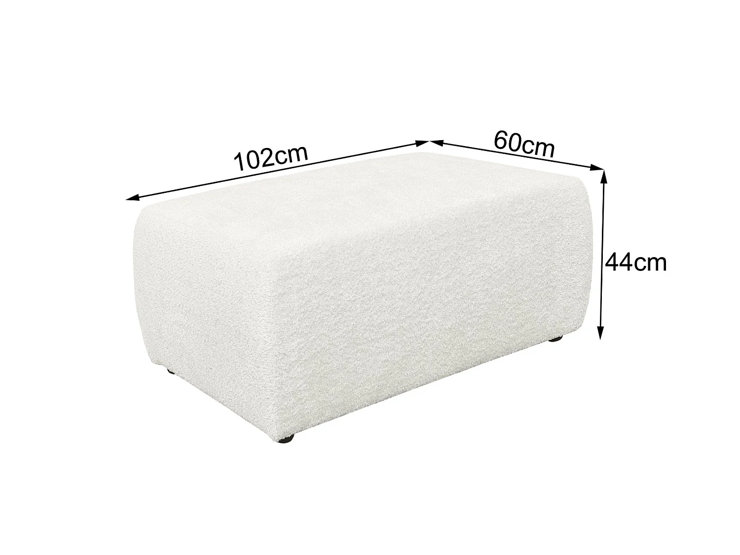Pouf Bouclette Ania Blanc