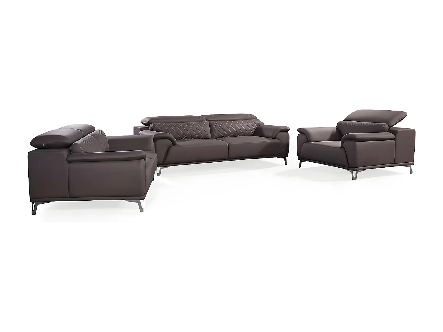 Fauteuil en tissu RICKE - Marron