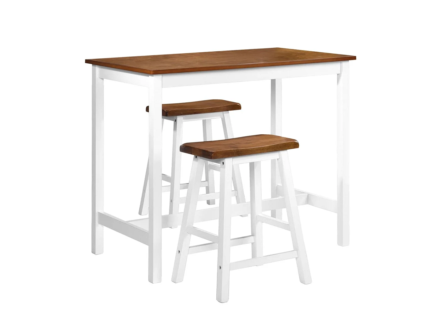 Table de bar et tabouret 3 pcs Bois massif