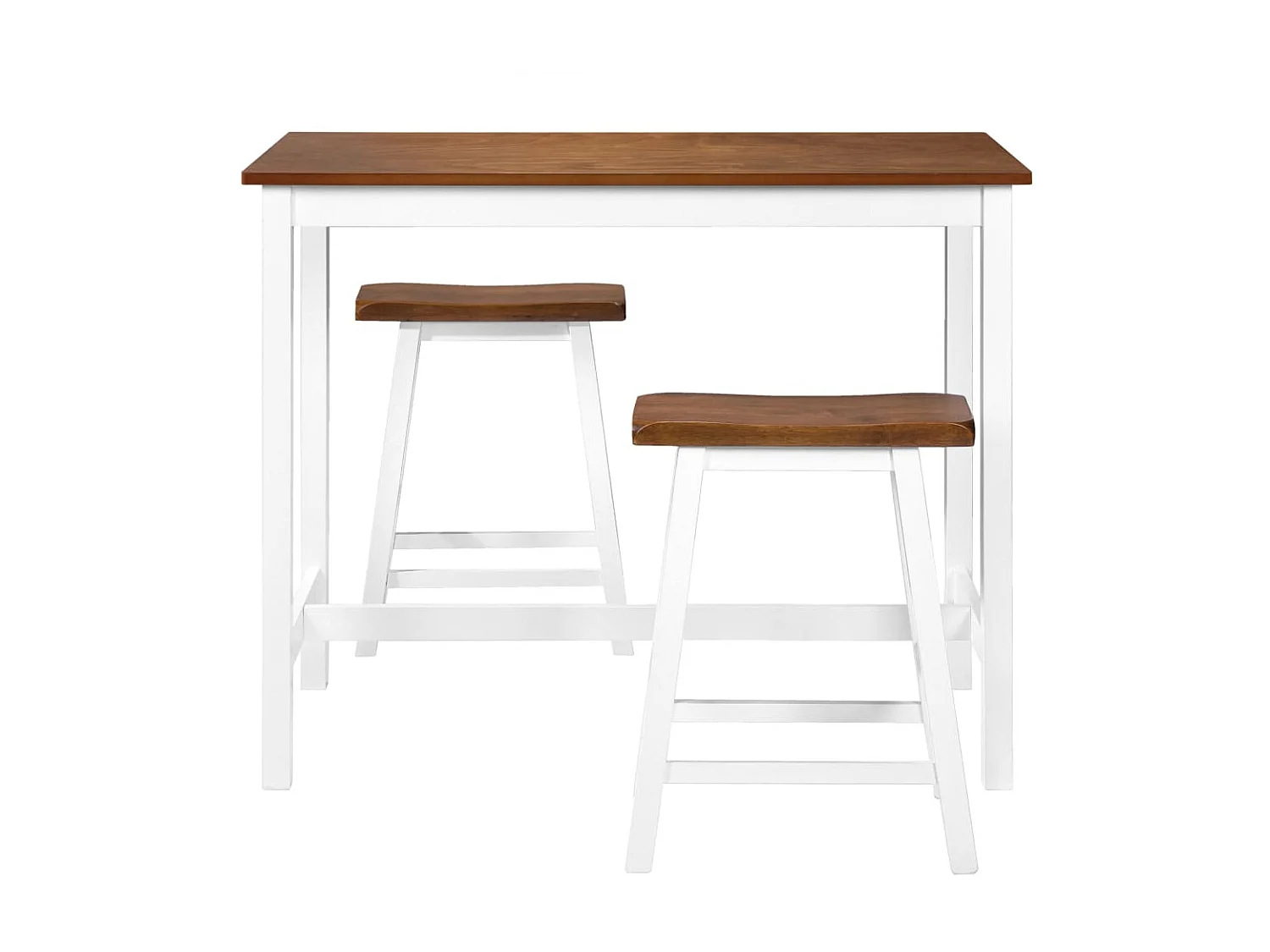 Table de bar et tabouret 3 pcs Bois massif