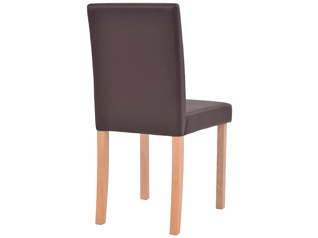 Table et chaises 7 pcs Cuir synthétique Chêne Marron