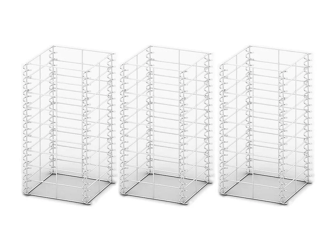 Jeu de panier de gabion 3 pcs Fil galvanisé 25 x 25x50