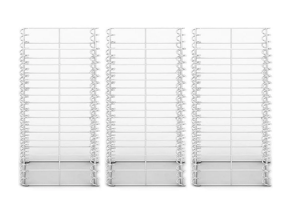 Jeu de panier de gabion 3 pcs Fil galvanisé 25 x 25x50