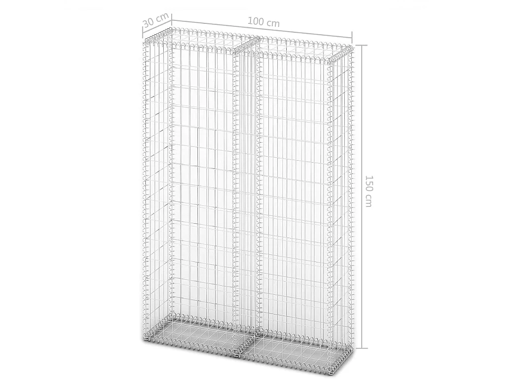 Panier de gabion avec couvercle Fil galvanisé 150 x 100x30