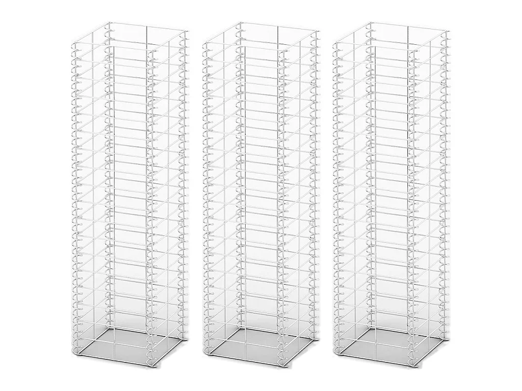 Jeu de panier de gabion 3 pcs Fil galvanisé 25 x 25x100