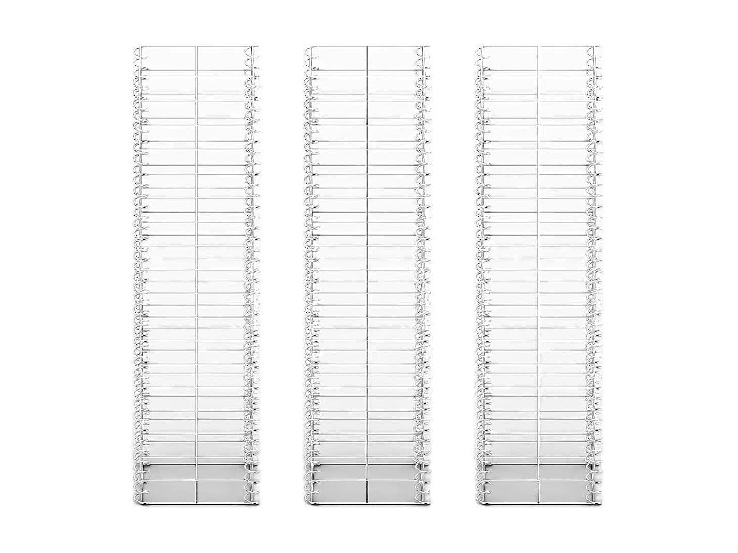 Jeu de panier de gabion 3 pcs Fil galvanisé 25 x 25x100