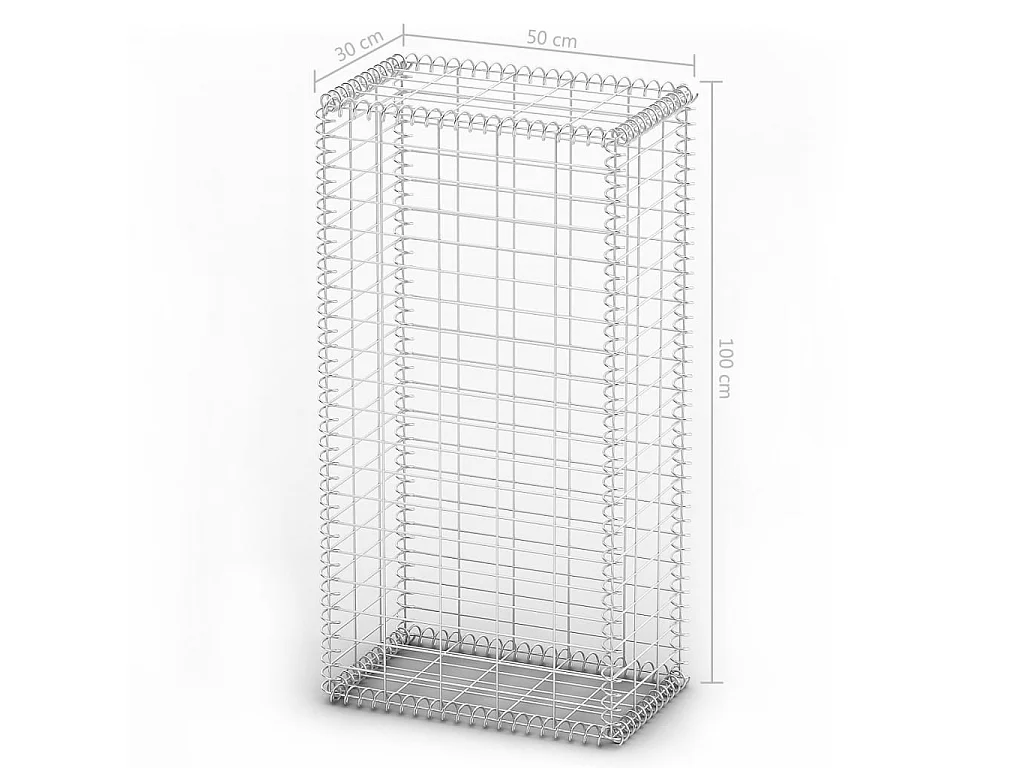 Panier de gabion avec couvercle Fil galvanisé 100 x 50x30