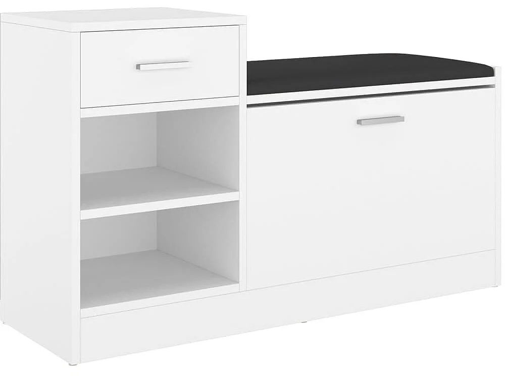 Schoenenbank 94,5x31x57 cm bewerkt hout wit