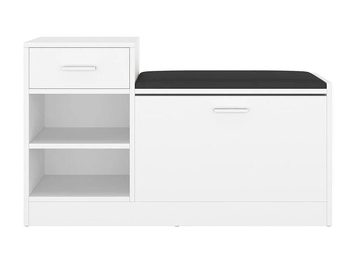 Schoenenbank 94,5x31x57 cm bewerkt hout wit