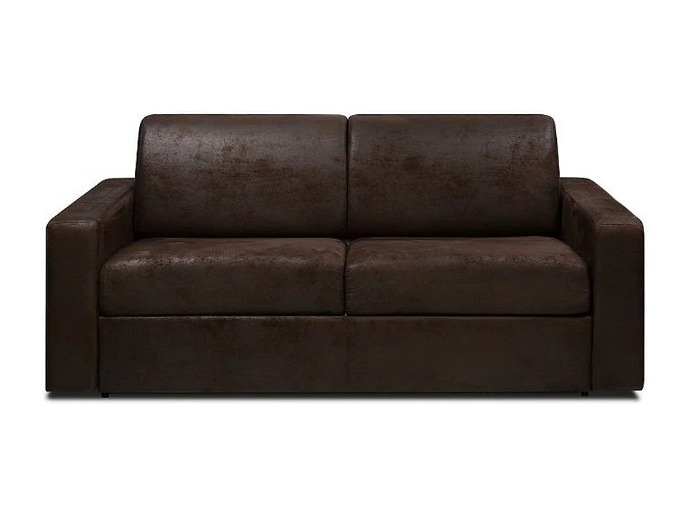 Canapé convertible express style industriel MADAGASCAR 140 cm matelas 16 cm microfibre club vintage