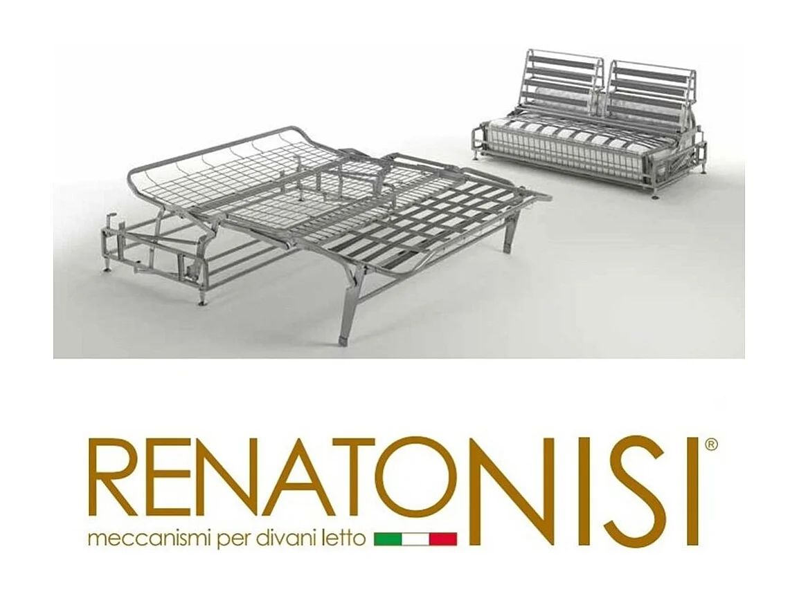 Canapé convertible express style industriel MADAGASCAR 140 cm matelas 16 cm microfibre club vintage