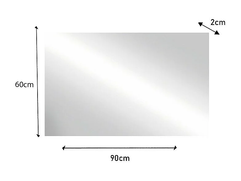 Designspiegel met achtergrondverlichting, 90x60 cm, collectie BURA