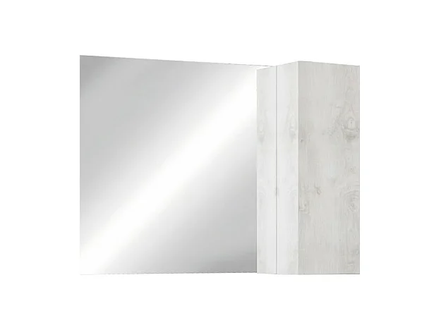 Miroir ISORA – Blanc effet bois avec rangement – L92 x H75 x P18 cm