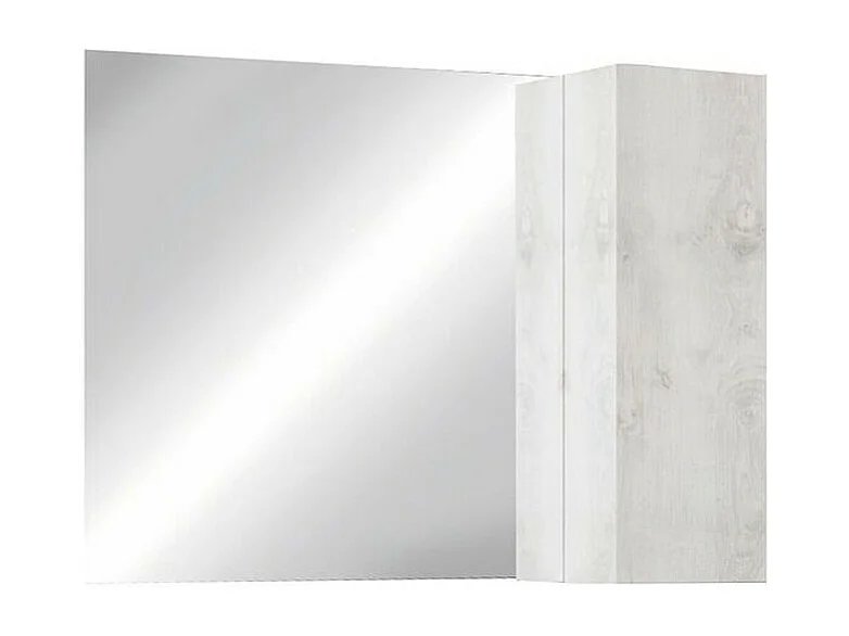 Designspiegel met opbergruimte, 92x75cm, collectie ISORA, kleur glanzend wit