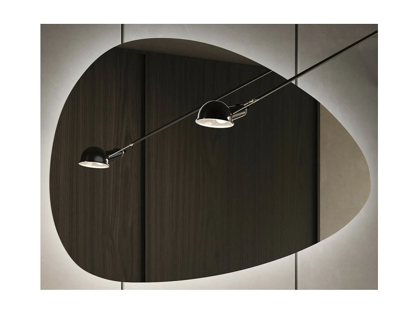 Miroir design KUBRICK – 67x100 cm rétro éclairé – Blanc