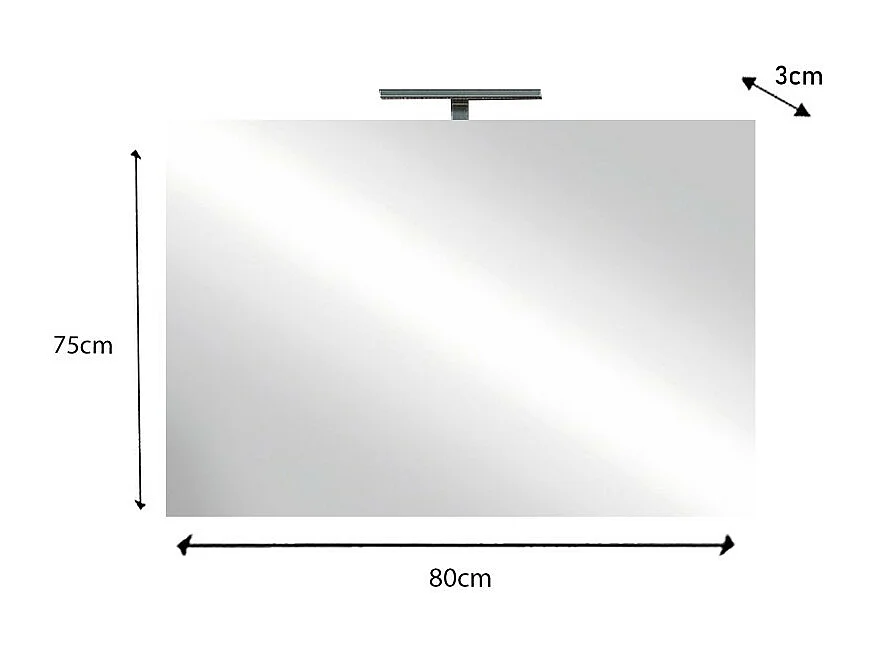 Designspiegel met led, 80x75 cm, collectie KUBRICK