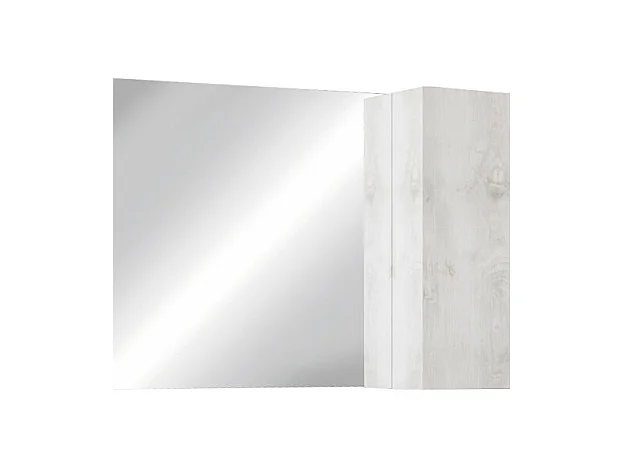 Design spiegel met opbergruimte, 110x75 cm, ISORA collectie, witte houtlook kleur