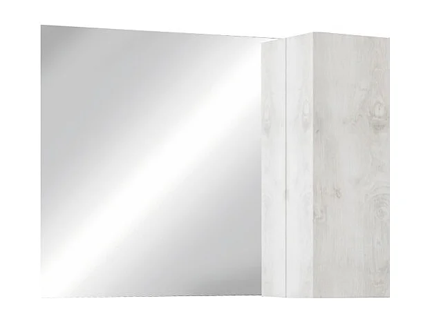 Design spiegel met opbergruimte, 110x75 cm, ISORA collectie, witte houtlook kleur