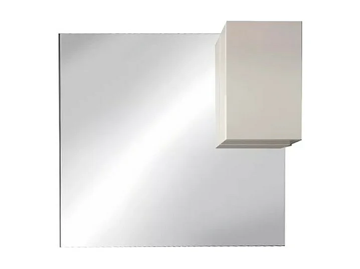 Miroir VITARIO – Blanc brillant design avec rangement – L120 x H110 x P18 cm