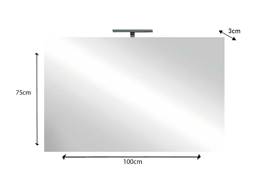 Miroir design avec led, 100x75 cm, collection KUBRICK