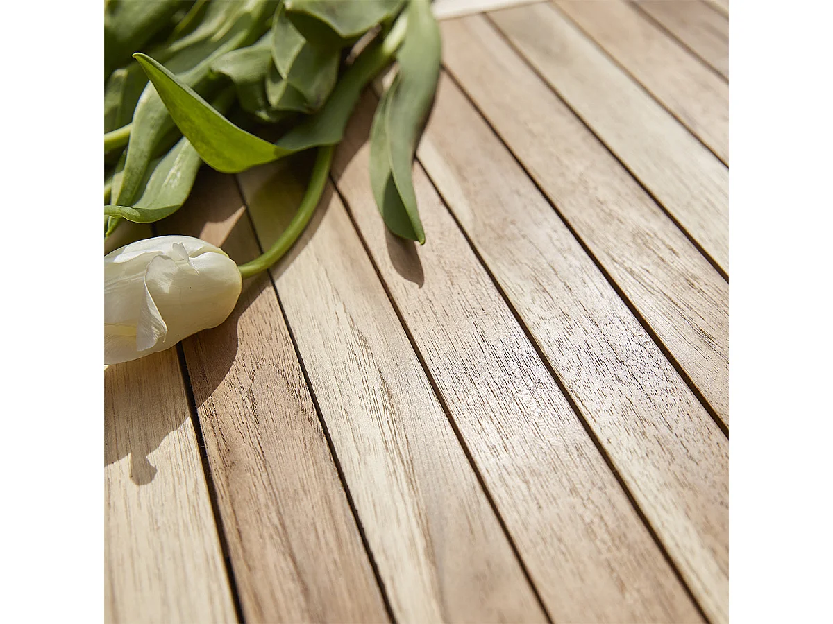 Salon de jardin en teck massif extensible 6 places