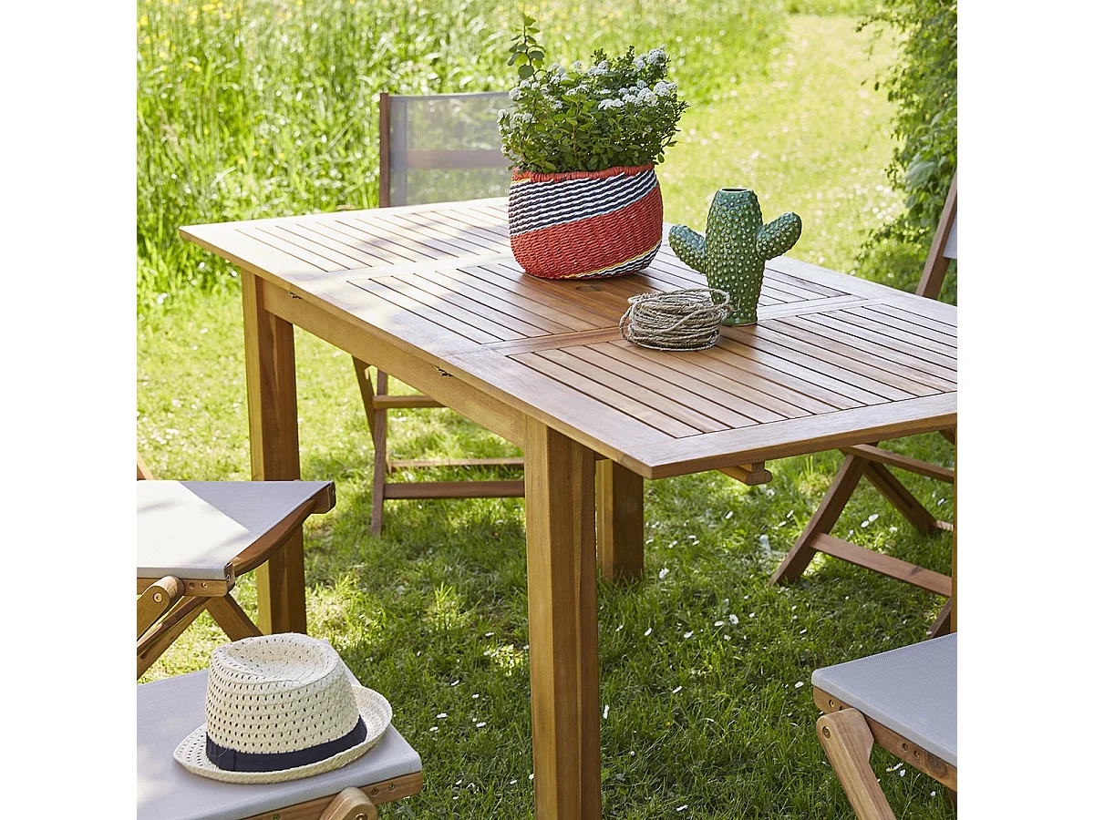 Salon de jardin en acacia massif 6/8 places