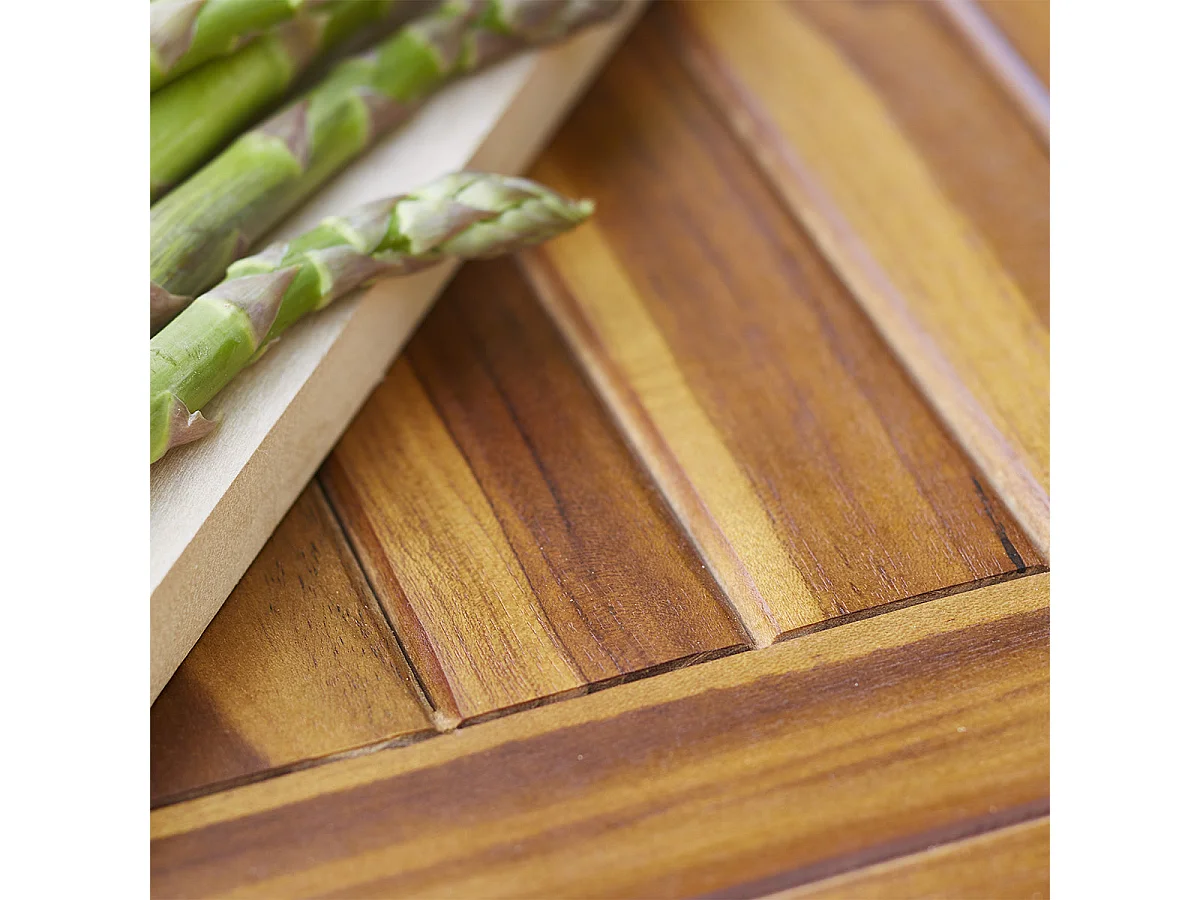 Set da esterno con tavolo allungabile in teak oliato per 6/8 persone