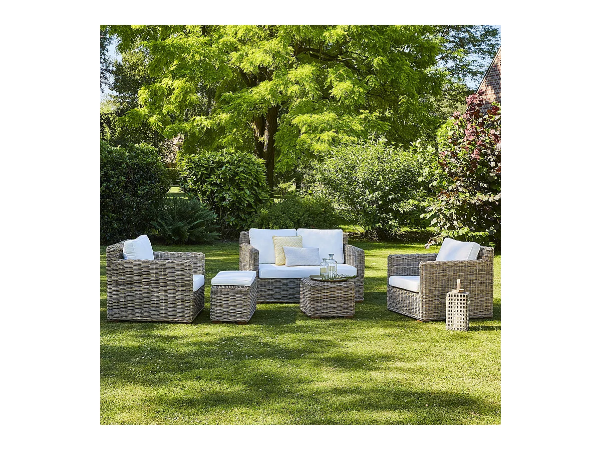 Salon de jardin bas en kubu naturel