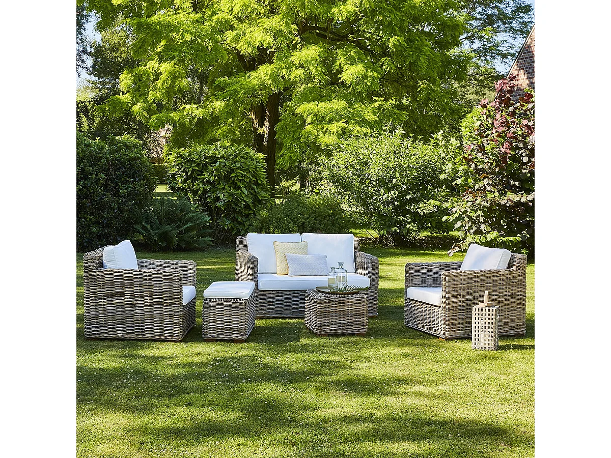 Salon de jardin bas en kubu naturel