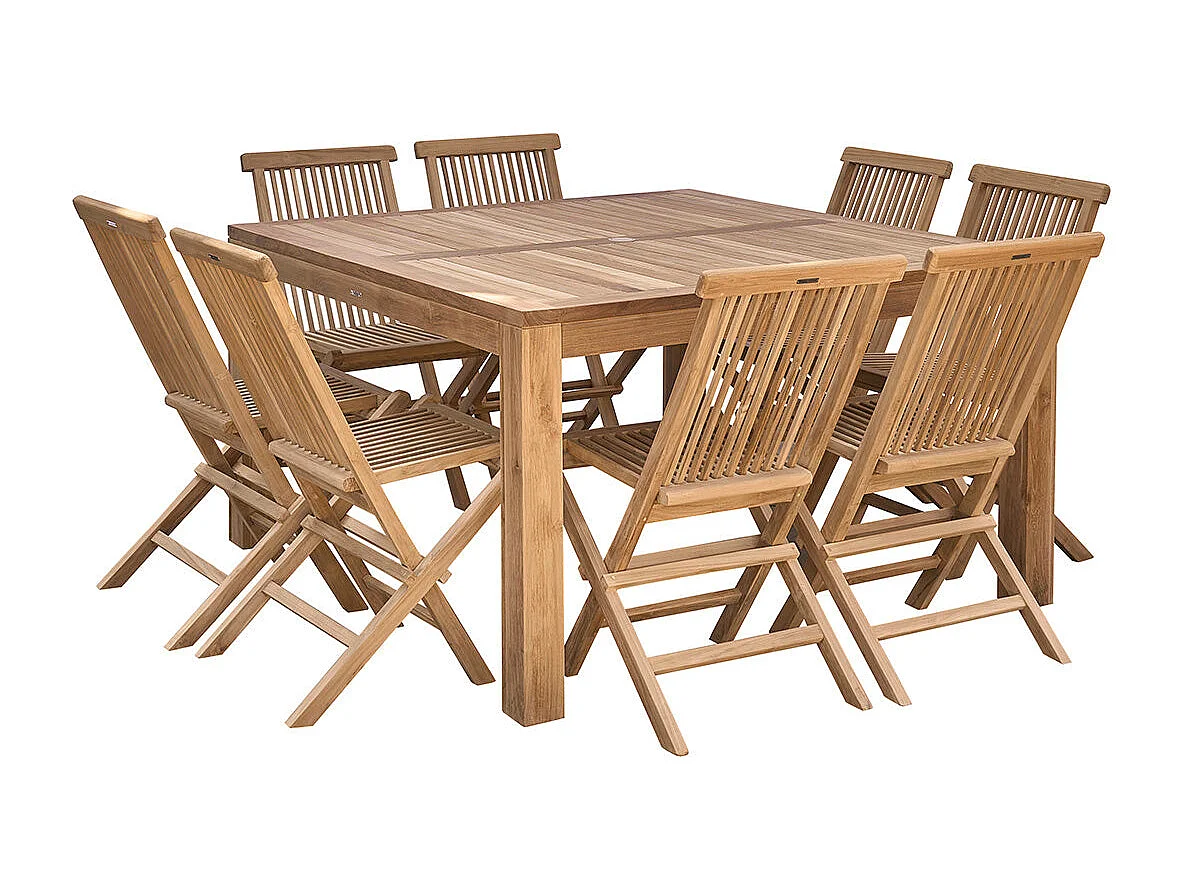 Salon de jardin en teck massif 6/8 places