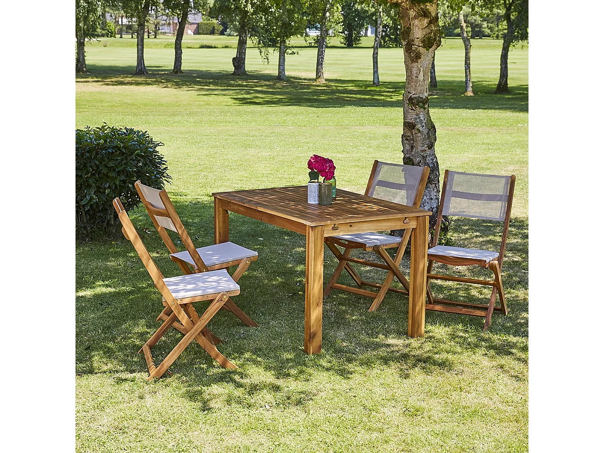Set di mobili da giardino in acacia da 6 a 8 posti