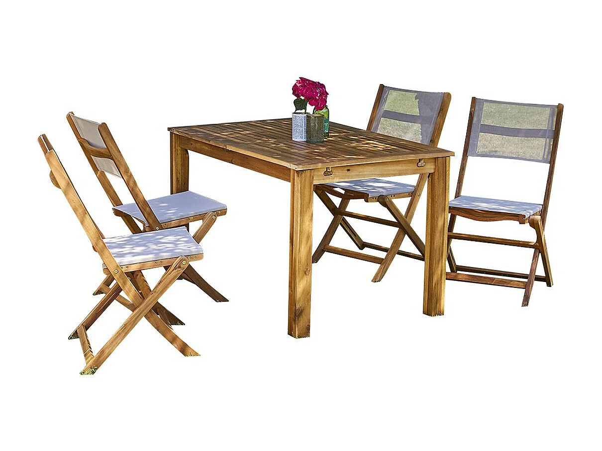 Set di mobili da giardino in acacia da 6 a 8 posti