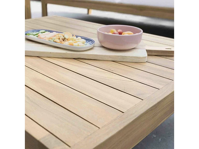 Salón de jardín de madera de teca maciza blanco