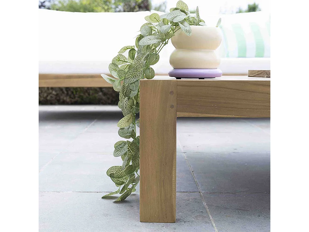 Salon de jardin 4/6 places en teck massif Blanc TOUQUET