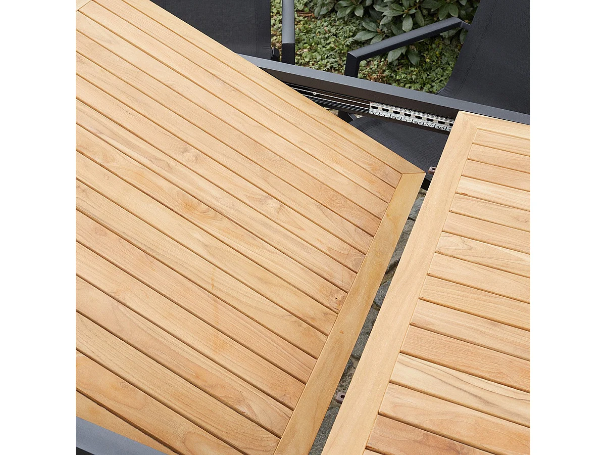 Salón de jardín de madera de teca maciza para 6/10 pers.