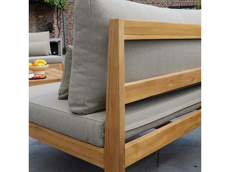 Salon de jardin 4/6 places en teck massif Taupe TOUQUET