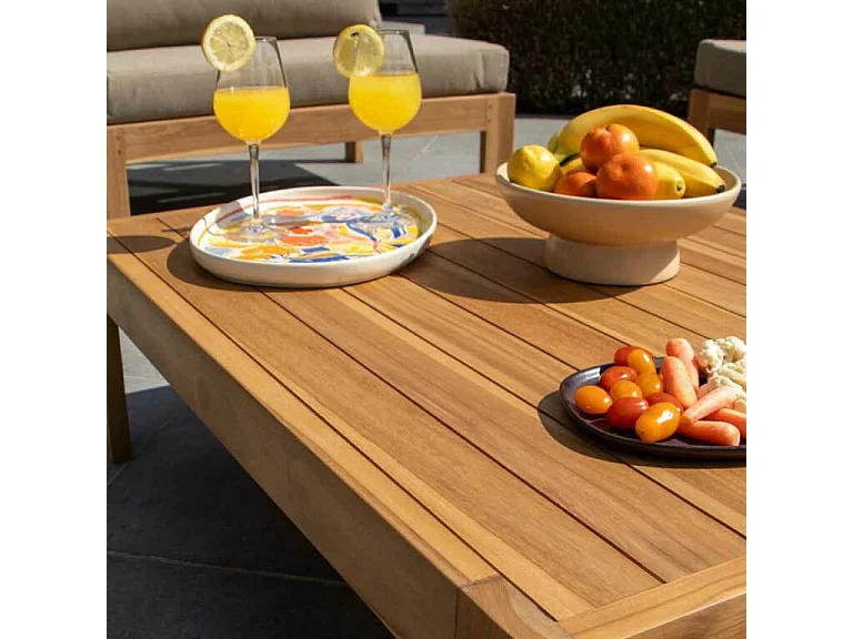 Salon de jardin 4/6 places en teck massif Taupe TOUQUET