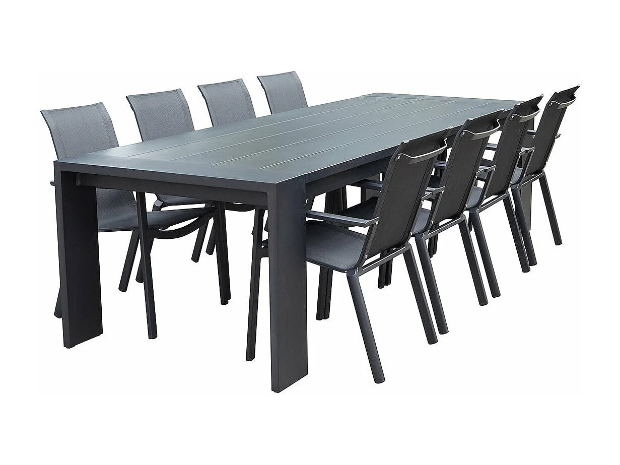 Set giardino alluminio nero 8p