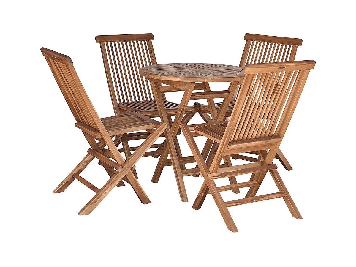 Salón de jardín de madera de teca maciza aceitada 4 pers.